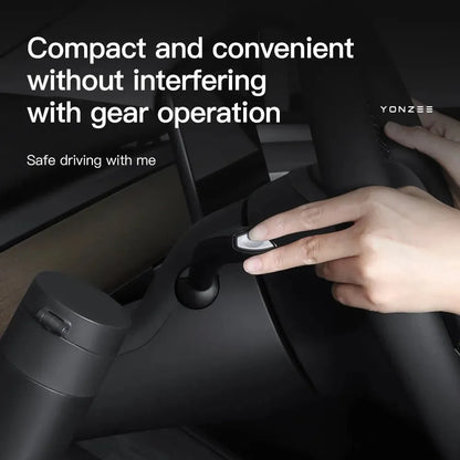 Tesla Model 3 and Y dashboard water cup holder in plastic with a carry handle.