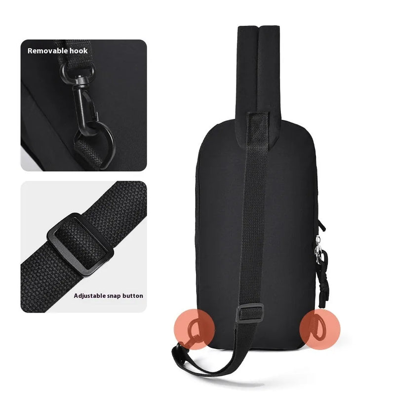 Outdoor girls crossbody bag nylon sports hiking chest bag with mobile phone pocket compartment in black, milky white, army green, fruit green, pink or grey colour options for hands-free convenience