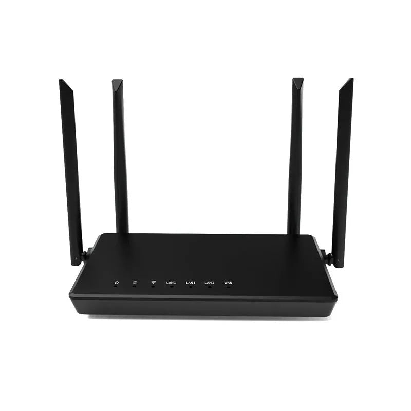 Portable home wifi router providing up to 300m high-speed wireless coverage with 5 Ethernet ports for wired connections in black or white finish
