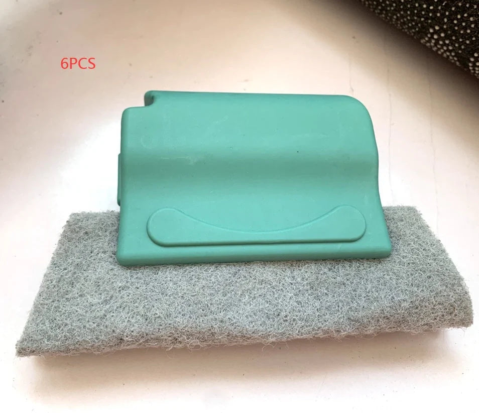 Creative Window Groove Cleaning Gap Brush Slot Cleaner with PP handle in beige, light grey, and blue