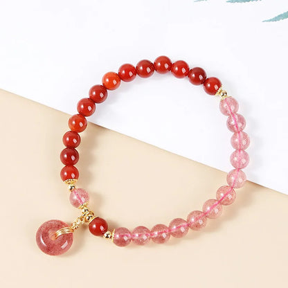 Green natural crystal Chinese-style bracelet for women and girls