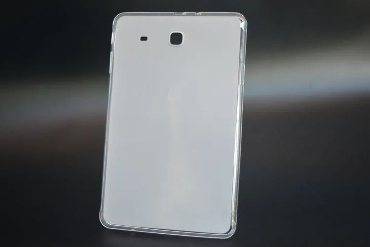 Clear transparent white ultra-thin silicone tablet protective case on a tablet