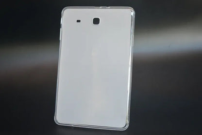 Clear transparent white ultra-thin silicone tablet protective case on a tablet