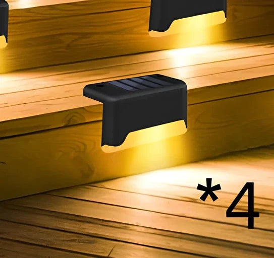 Coffee-coloured solar step light with solar panel, dimensions 78x45x42mm