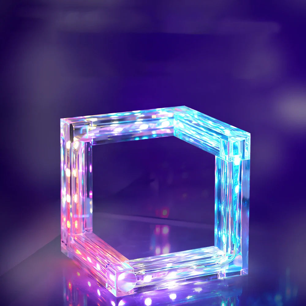 Acrylic Bluetooth desk lamp with compact 12cm design and intelligent lighting control featuring six light modes