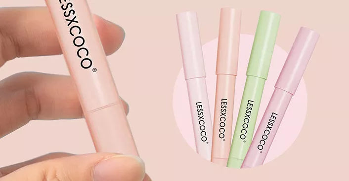 Romantic fragrance solid aromatherapy lip pencil set in orange, pink, green, and yellow