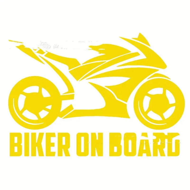 Motorcycle pattern reflective sticker on vehicle surface in various colours
