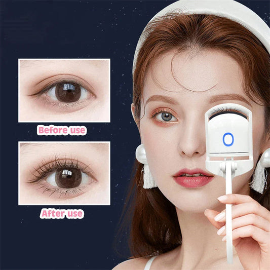 Heated Eyelash Curler with Dual Temperature Settings and Rechargeable Battery for Long-Lasting, Natural-Looking Curl