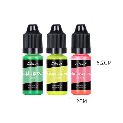 DIY candle and soap pigment concentrate set with 30 colour options in 10ml bottles