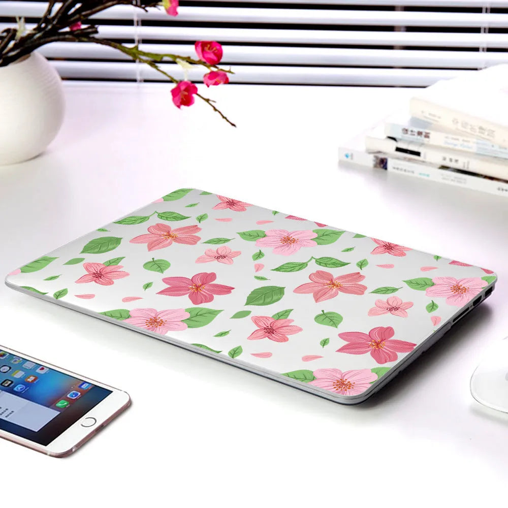 Plastic laptop protective shell with floral pattern for MacBook Air 11 inch and MacBook Pro 12 inch retina.