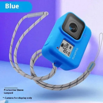 GoPro Hero8 Black silicone protective sleeve with anti-lost carrying strap in blue