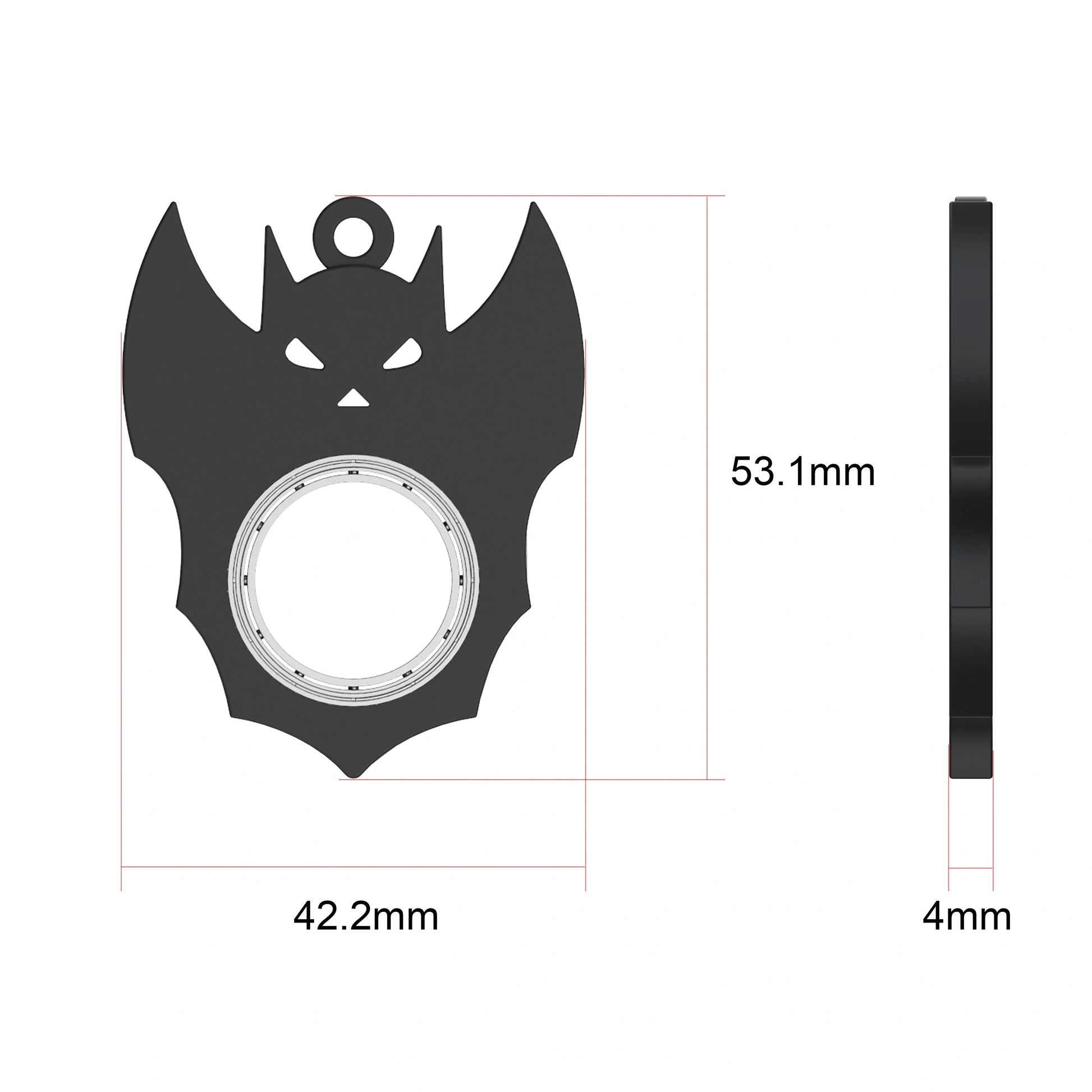 Halloween-themed bat demon ghost fidget spinner keychain toy for stress relief