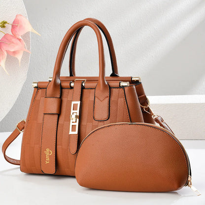Round crossbody shoulder handbag in PU leather, shown in a choice of eight colours including black, khaki, and pink.