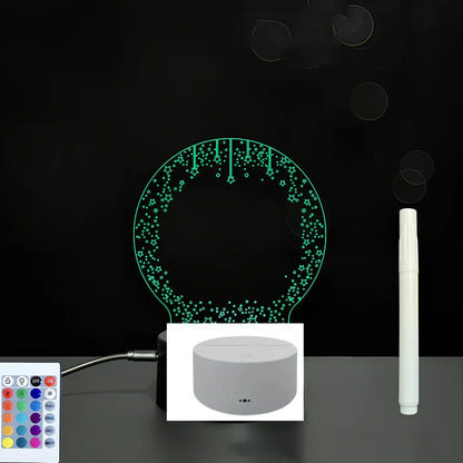 3D acrylic LED message board on black ABS base, 96cm x 40cm, with touch colourful lights and stylus