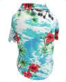 Breathable Hawaiian-style pet shirt for dogs and cats in various tropical colors and patterns