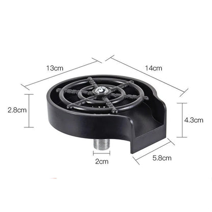Automatic cup washer faucet with high-pressure spray nozzle for bar and kitchen counters.