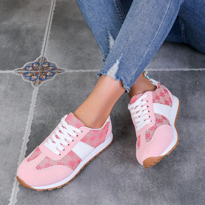 Women's oversized casual lace-up shoes in khaki with cross strap detail and round toe