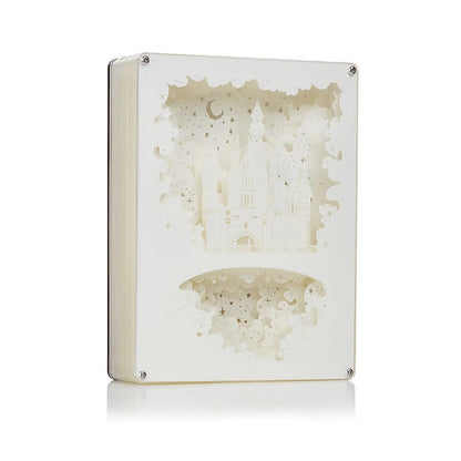 Bedside night light with three-dimensional paper carving design and USB power connection