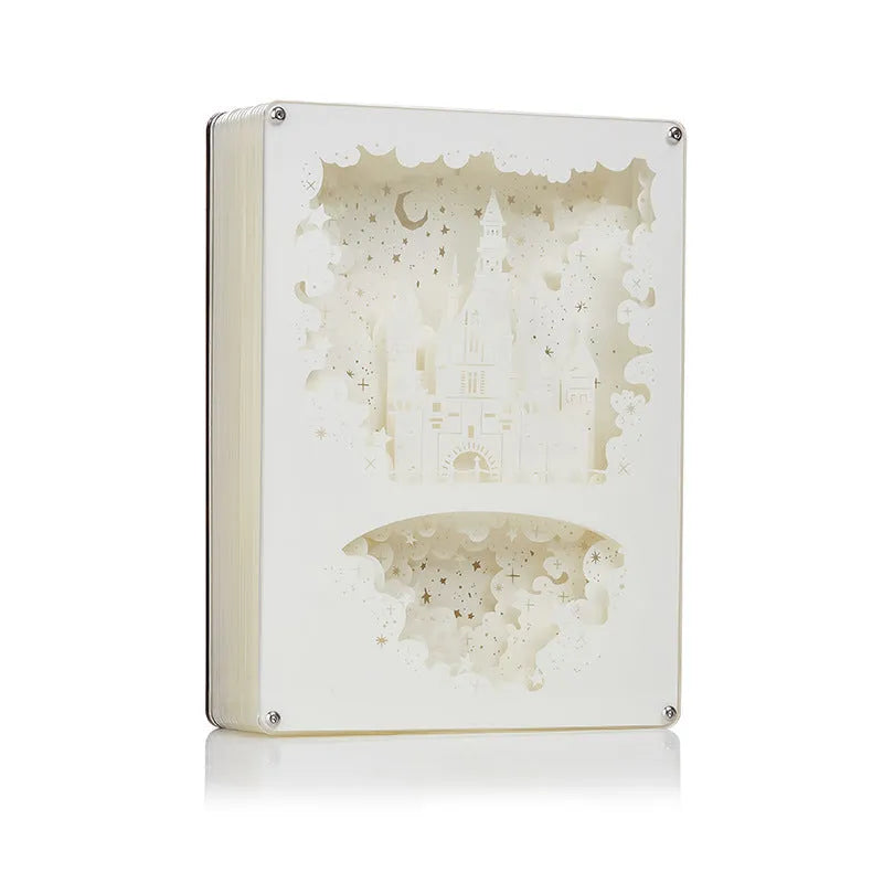Bedside night light with USB power featuring three-dimensional paper carving eye protection design, ABS or acrylic frame options, remote control operation, modern simple style in 31cm x 24cm x 10cm dimensions for romantic ambient lighting