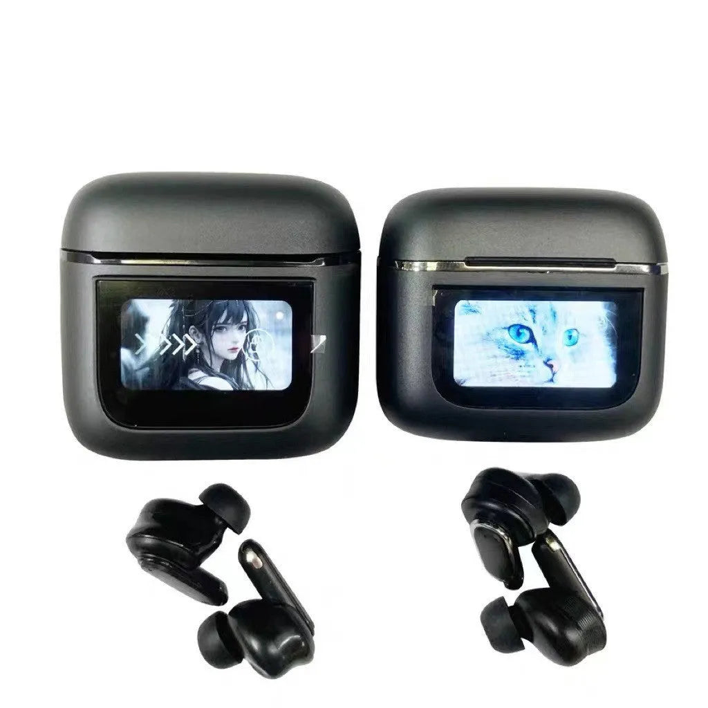 Touch screen active noise-cancelling Bluetooth in-ear headset in black colour option
