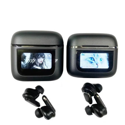 Touch screen active noise-cancelling Bluetooth in-ear headset in black colour option