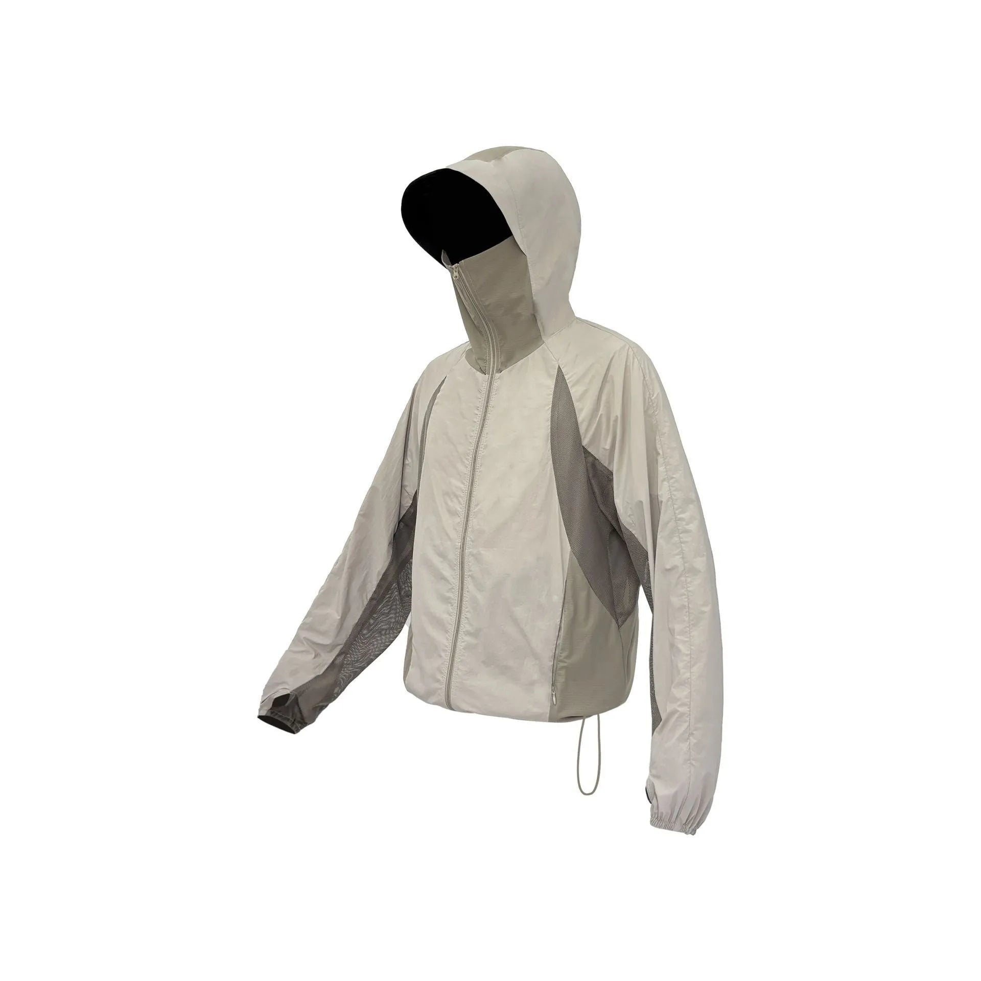 Mesh stitching sun protective clothes in desert brown colour, lightweight nylon fabric.
