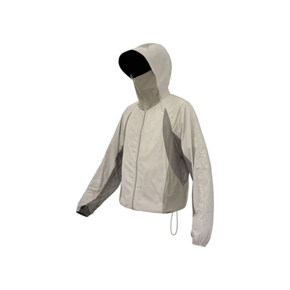 Mesh stitching sun protective clothes in desert brown colour, lightweight nylon fabric.