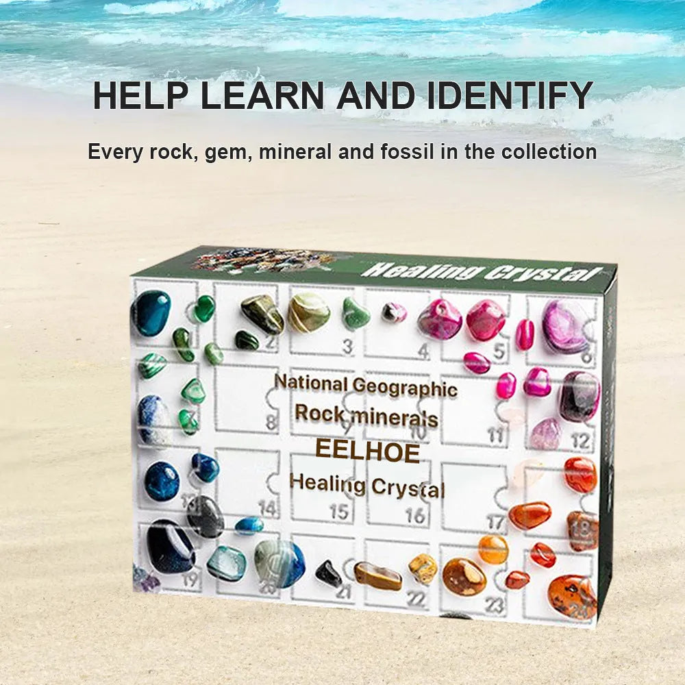 Green 24-compartment gift box with card construction for organised small item storage