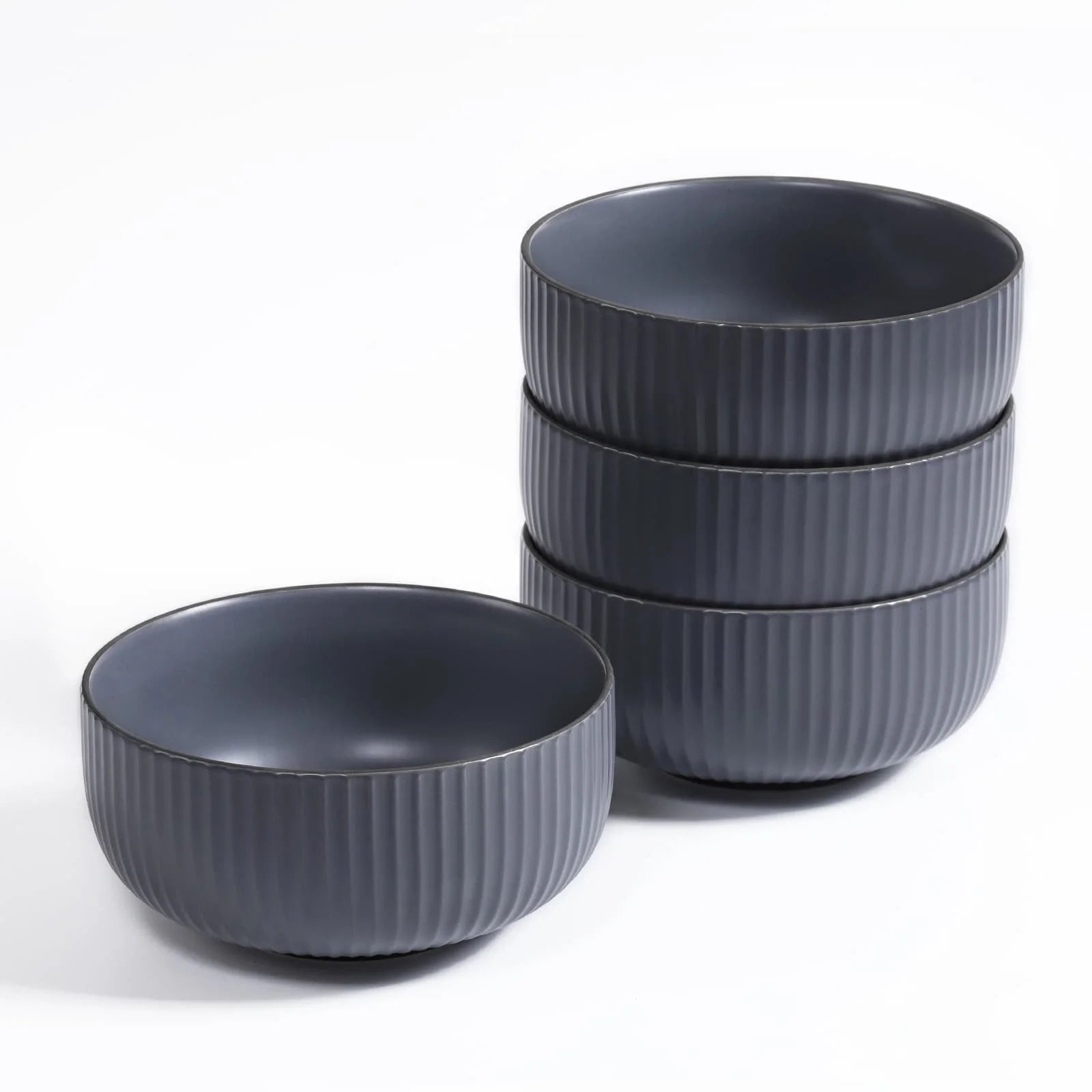 Set of 4 elegant ceramic bowls, perfect for any kitchen, microwave and oven safe