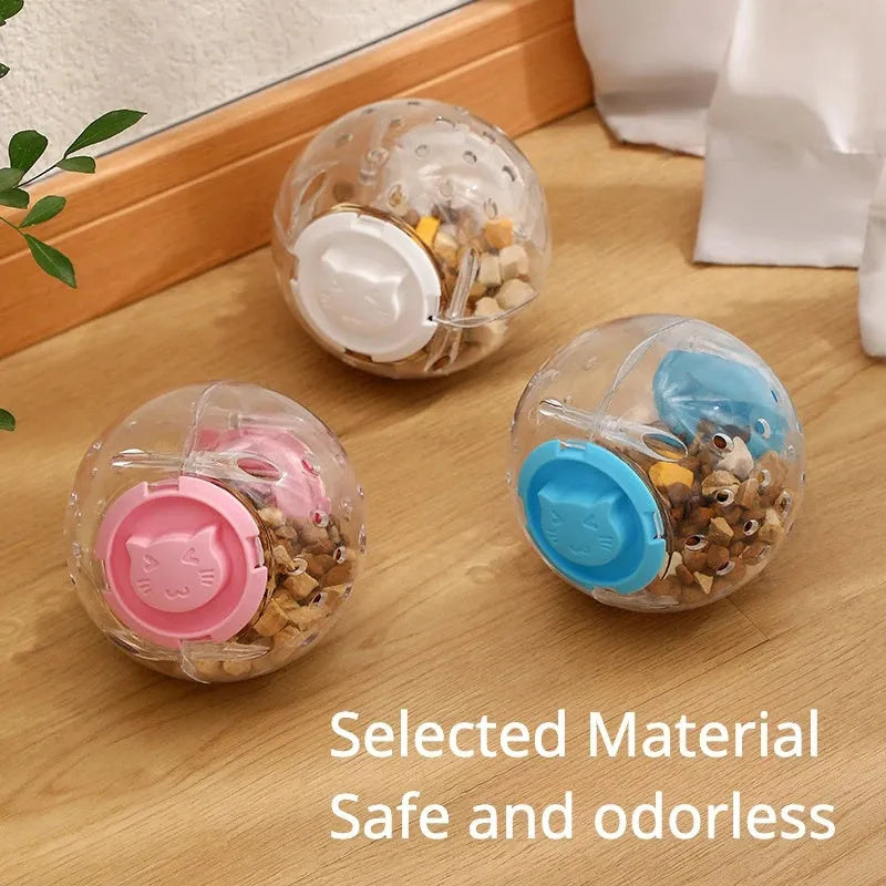 11.5cm diameter blue ABS plastic pet slow feeder ball for cats and small dogs