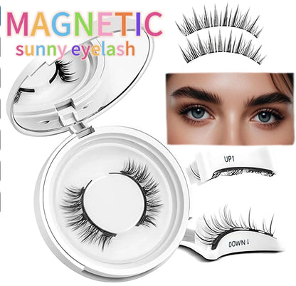 Magnetic suction false eyelashes with integrated soap holder, glue-free artificial fibre, 50g set, 75x75x25mm