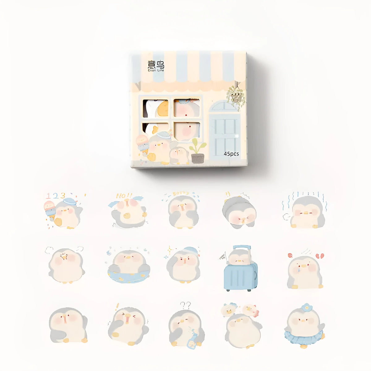 Paper account stickers with penguin theme for financial tracking in journals 20-50mm width