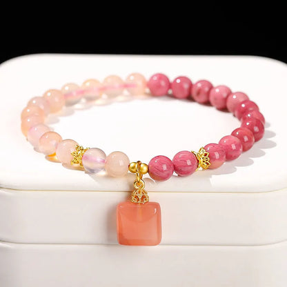 Green natural crystal Chinese-style bracelet for women and girls