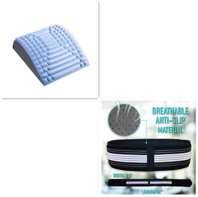 Premium back stretcher pillow with acupressure design to relieve neck, lumbar, and sciatica pain