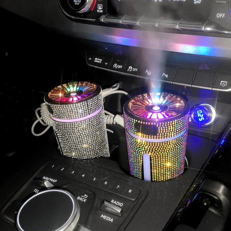 Ultrasonic Aromatherapy Car Diffuser with Colorful LED Lighting, Compact and Portable Design for In-Car Relaxation and Fragrance Enjoyment