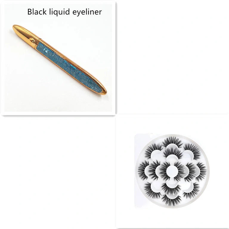 Self-adhesive false eyelashes with multicolour eyeliner for easy application and vibrant looks