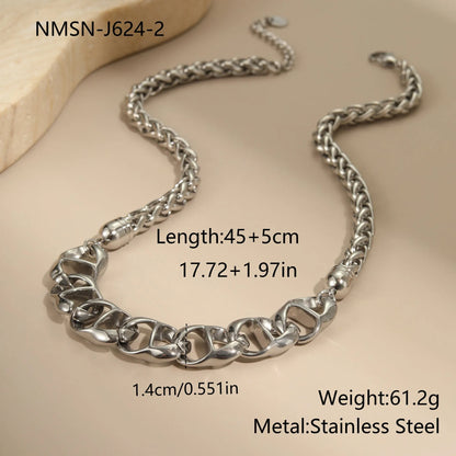 Gold plated stainless steel necklace with geometric pendant for women, shown in two colour options.