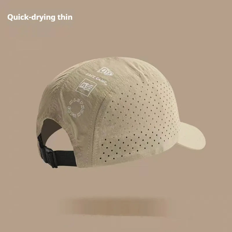Men's adjustable baseball cap in purple with breathable mesh design for summer sun protection