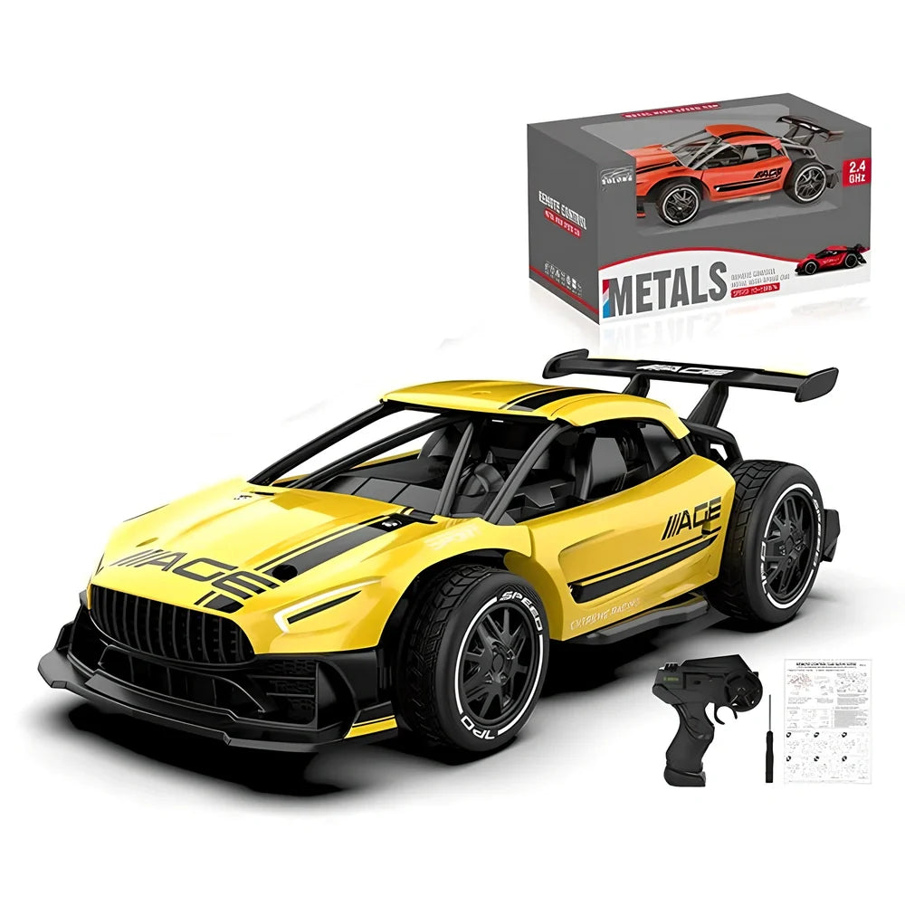 2.4G 4-channel RC drifting car in grey colour with handle remote controller and USB cable