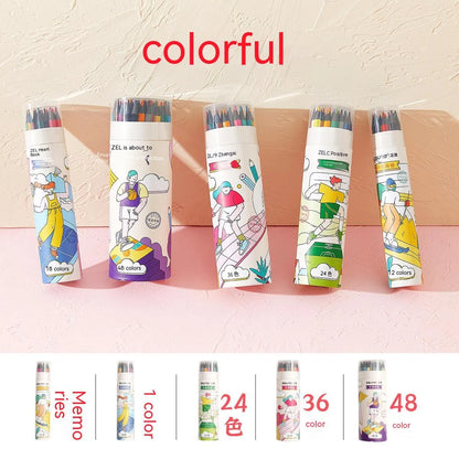 Zhenglin sports theme colour pencils in 24 or 36 colour sets with paper barrels