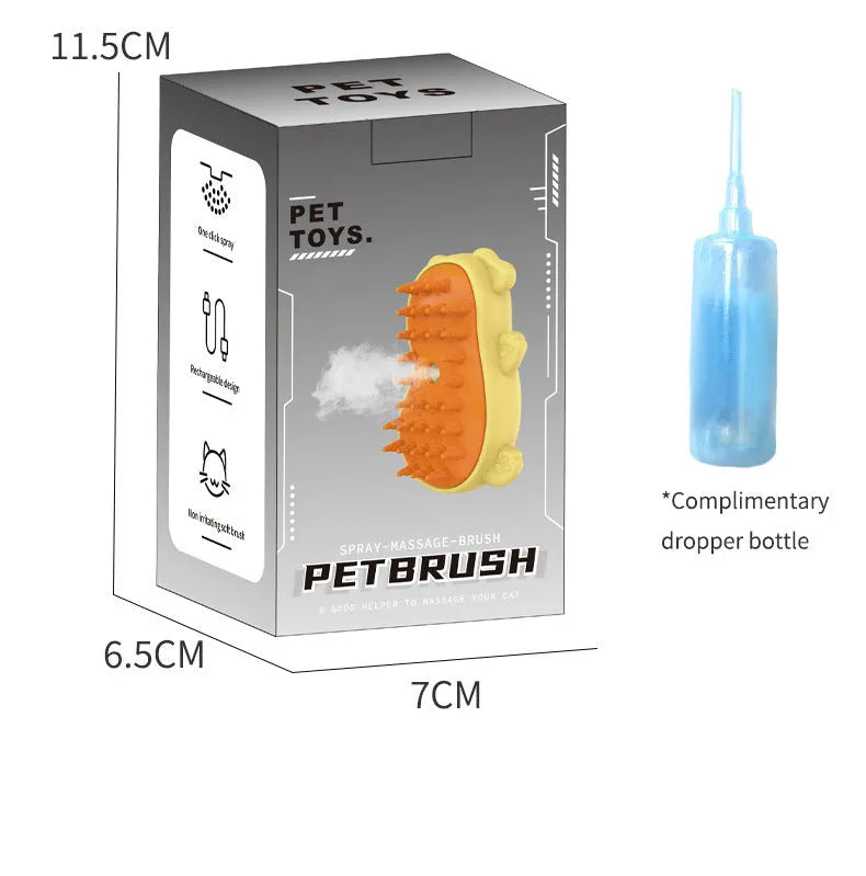 Yellow disposable pet massage and hair removal comb for cats and dogs.