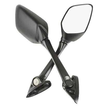 Pair of motorcycle rearview mirrors for Yamaha R3 R25 2013-2017, aluminium rod, ABS shell, black or carbon pattern