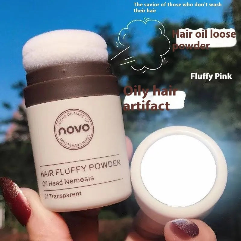 Veejaga Mattifying Powder compact for bangs, hairline, and face oil control in transparent and brown shades.