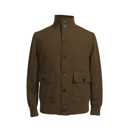 Men's retro deerskin velvet jacket in solid colour, available in seven colours and sizes M to XXXXL