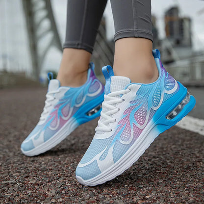 Women's mesh casual sneakers with PU sole in pink, plum red, and moonlight colour options