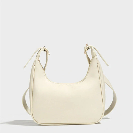 Stylish women's crossbody dumpling bag in soft PU with a crescent shape
