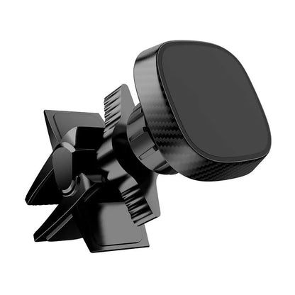 Black car air vent mobile phone holder with magnetic mount for universal smartphone attachment