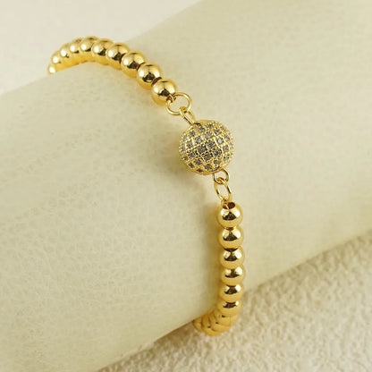 Women's copper bracelet with heart-shaped Arabic design and zircon stones for daily jewellery