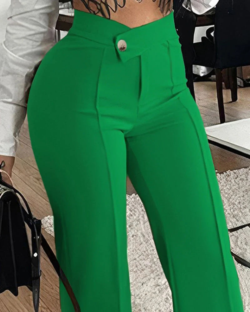 Chic slim-fit trousers with stylish buckle accent, available in a range of versatile colours for the modern British fashion enthusiast.