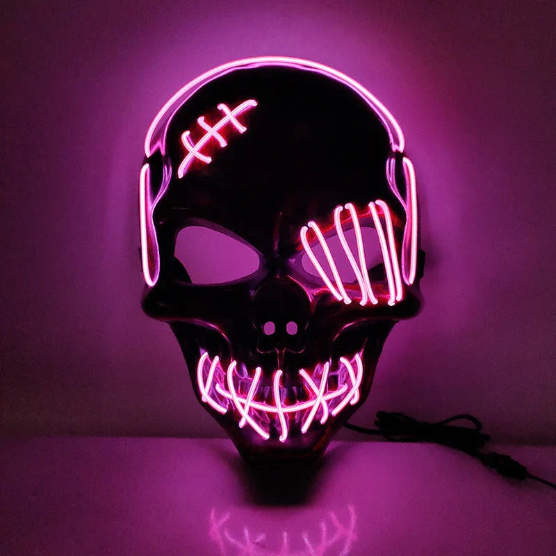 Frightening one-eyed pirate mask with glowing LED lights, perfect for Halloween parties and celebrations